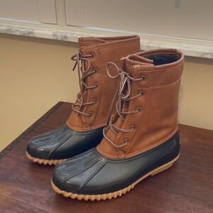 Sporto Womens Ariel Faux Leather Ankle Rain Duck Boots Size 8 1/2